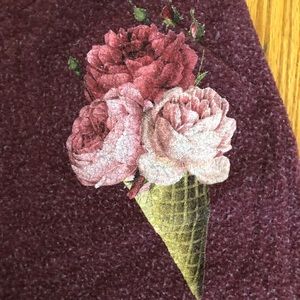 WILDFOX Maroon Ice Cream Roses Sweatpants